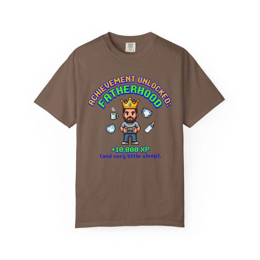 Fatherhood Achievement T‑Shirt — "Achievement Unlocked: +10,000 XP"