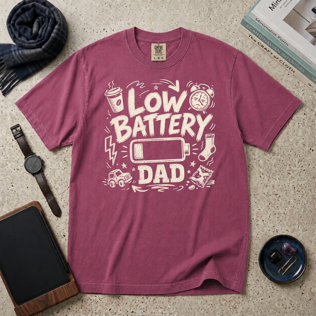 Low Battery Dad T‑Shirt