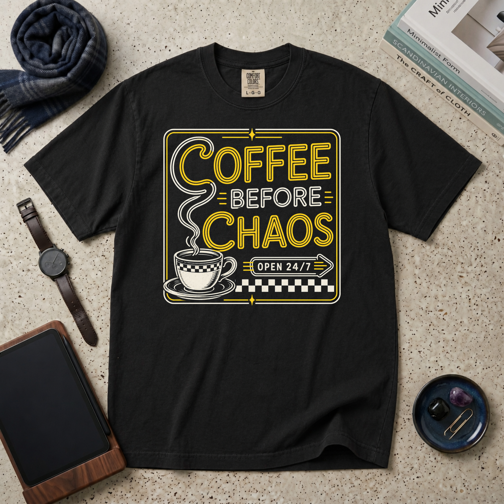 Coffee Before Chaos T‑Shirt