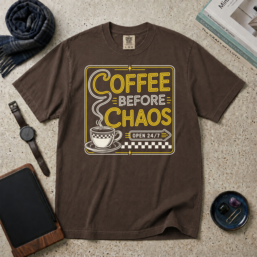 Coffee Before Chaos T‑Shirt