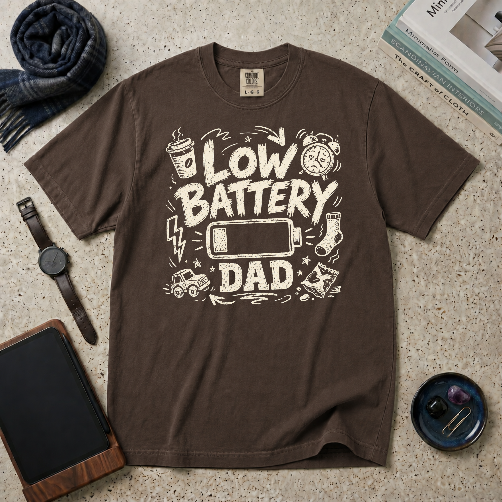 Low Battery Dad T‑Shirt