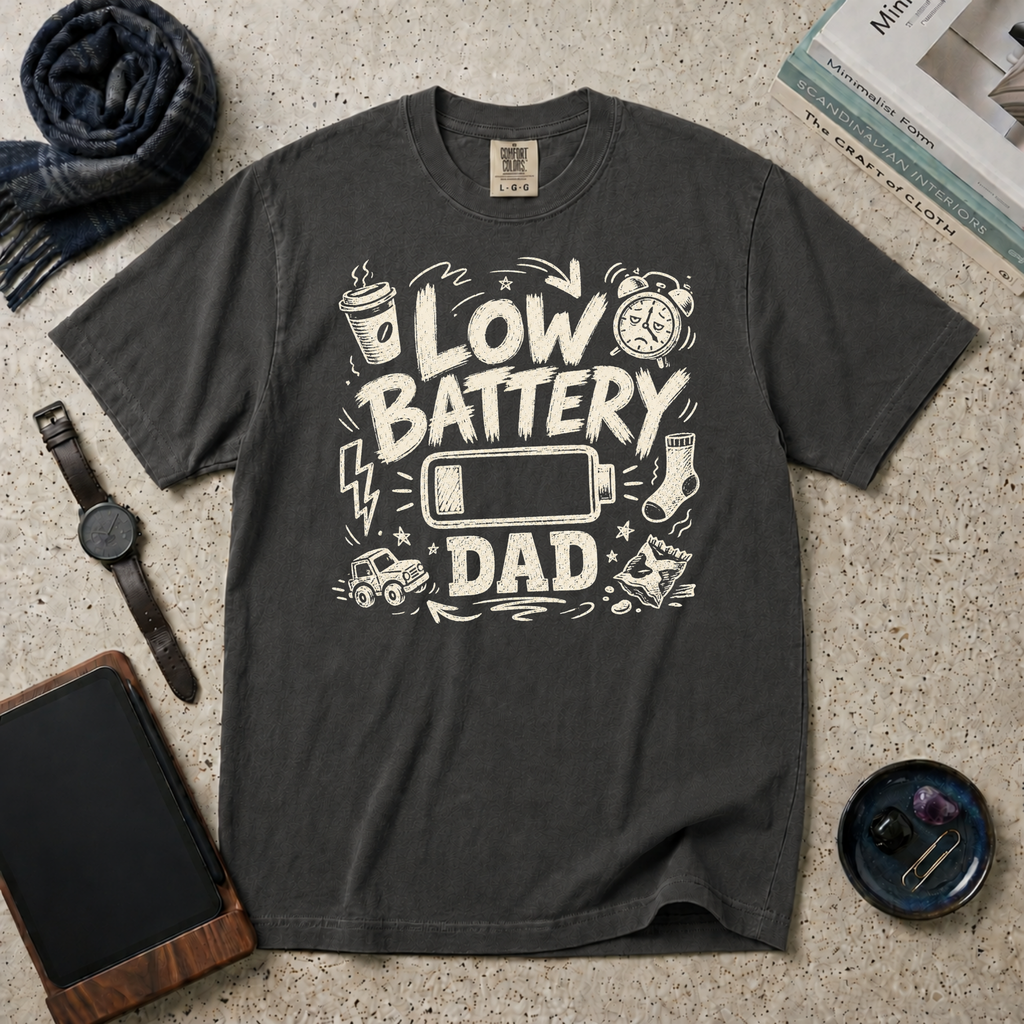 Low Battery Dad T‑Shirt