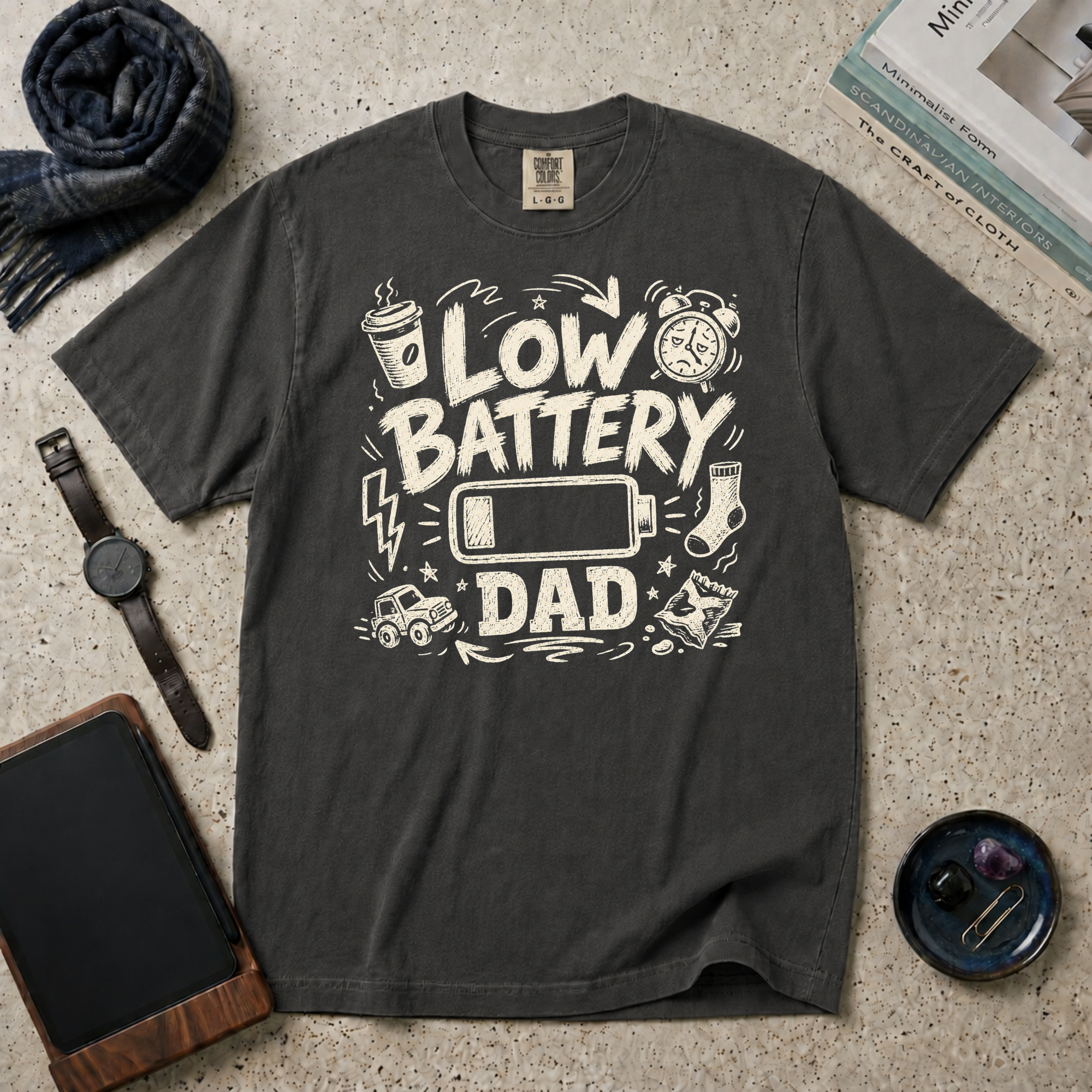 Low Battery Dad T‑Shirt