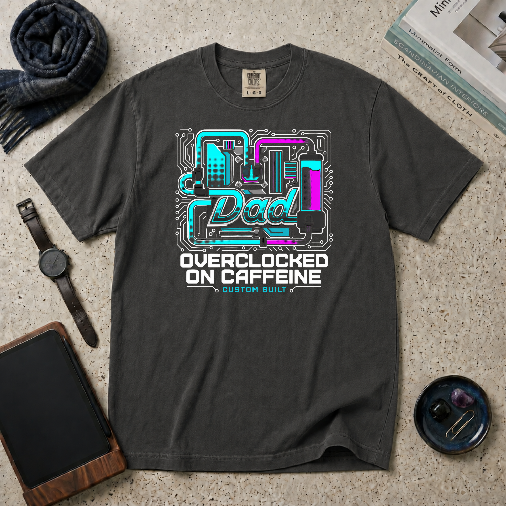 Dad Overclocked On Caffeine T‑Shirt