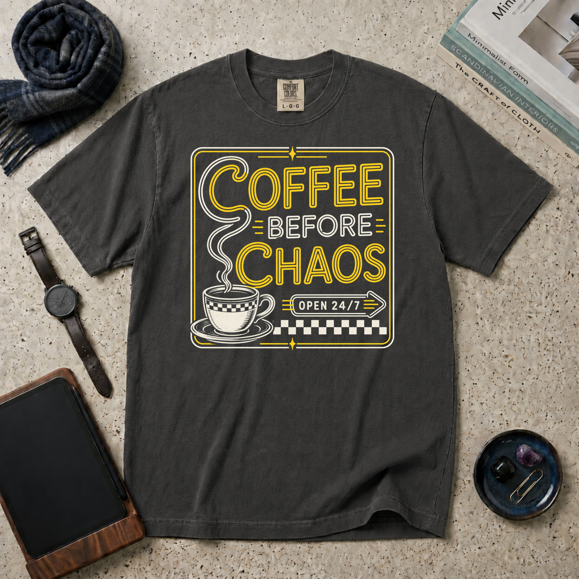 Coffee Before Chaos T‑Shirt