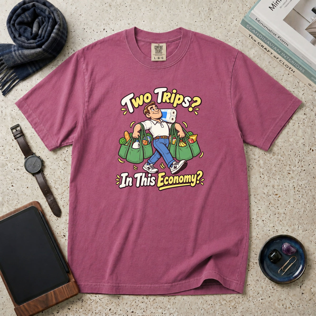 Two Trips? In This Economy? T-Shirt – Berry