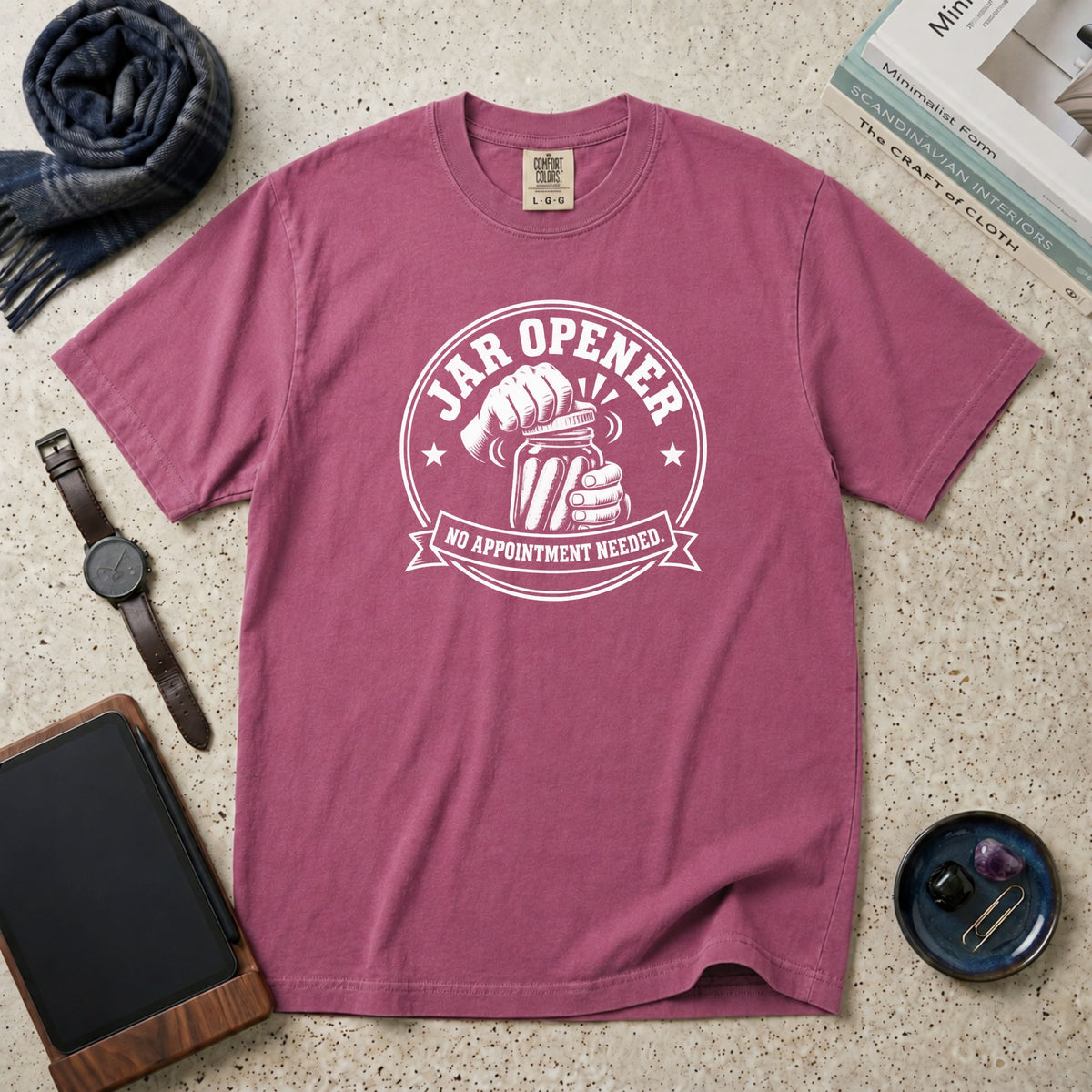 Jar Opener. No Appointment Needed T-Shirt – Berry