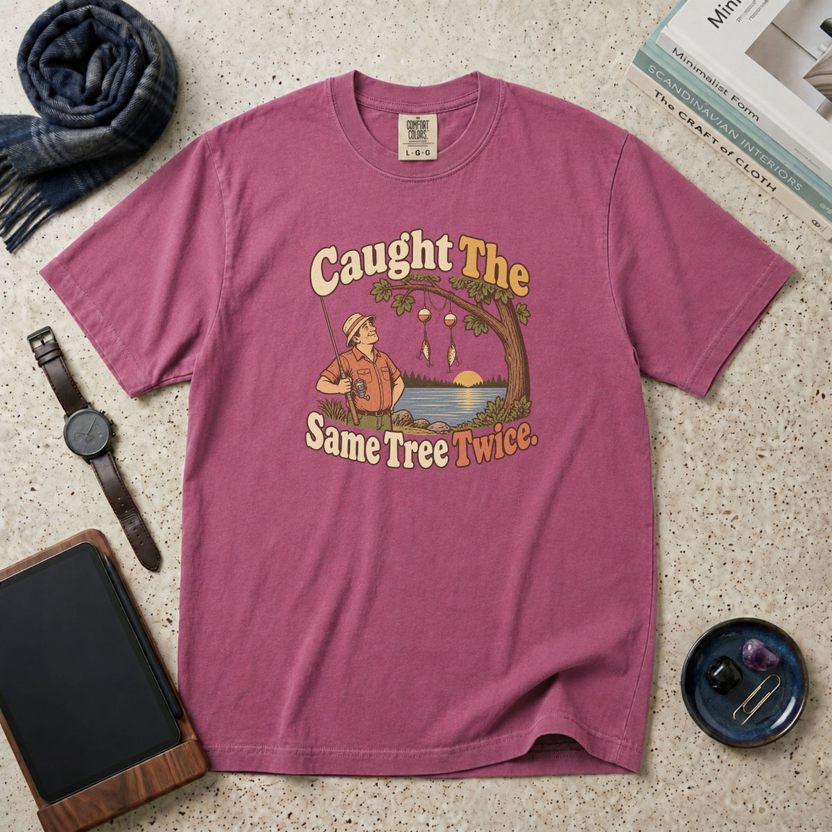 Caught The Same Tree Twice T-Shirt – Berry
