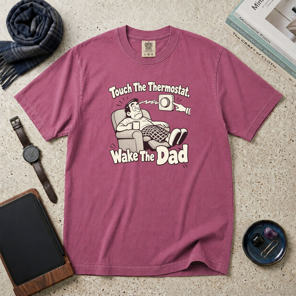 Touch The Thermostat. Wake The Dad T-Shirt – Berry