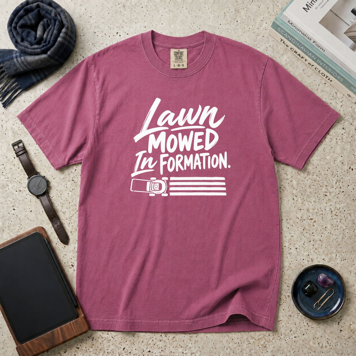 Lawn Mowed In Formation T-Shirt – Berry