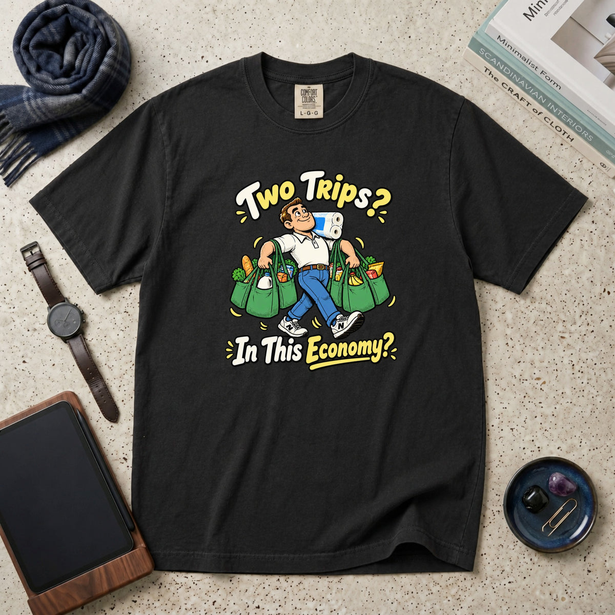 Two Trips? In This Economy? T-Shirt – Black
