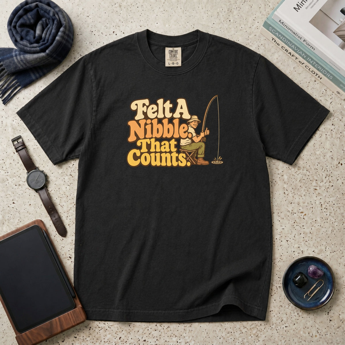 Felt A Nibble. That Counts. T-Shirt – Black