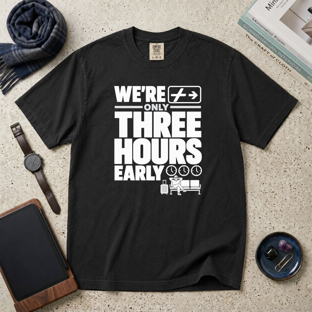 We're Only Three Hours Early T-Shirt – Black