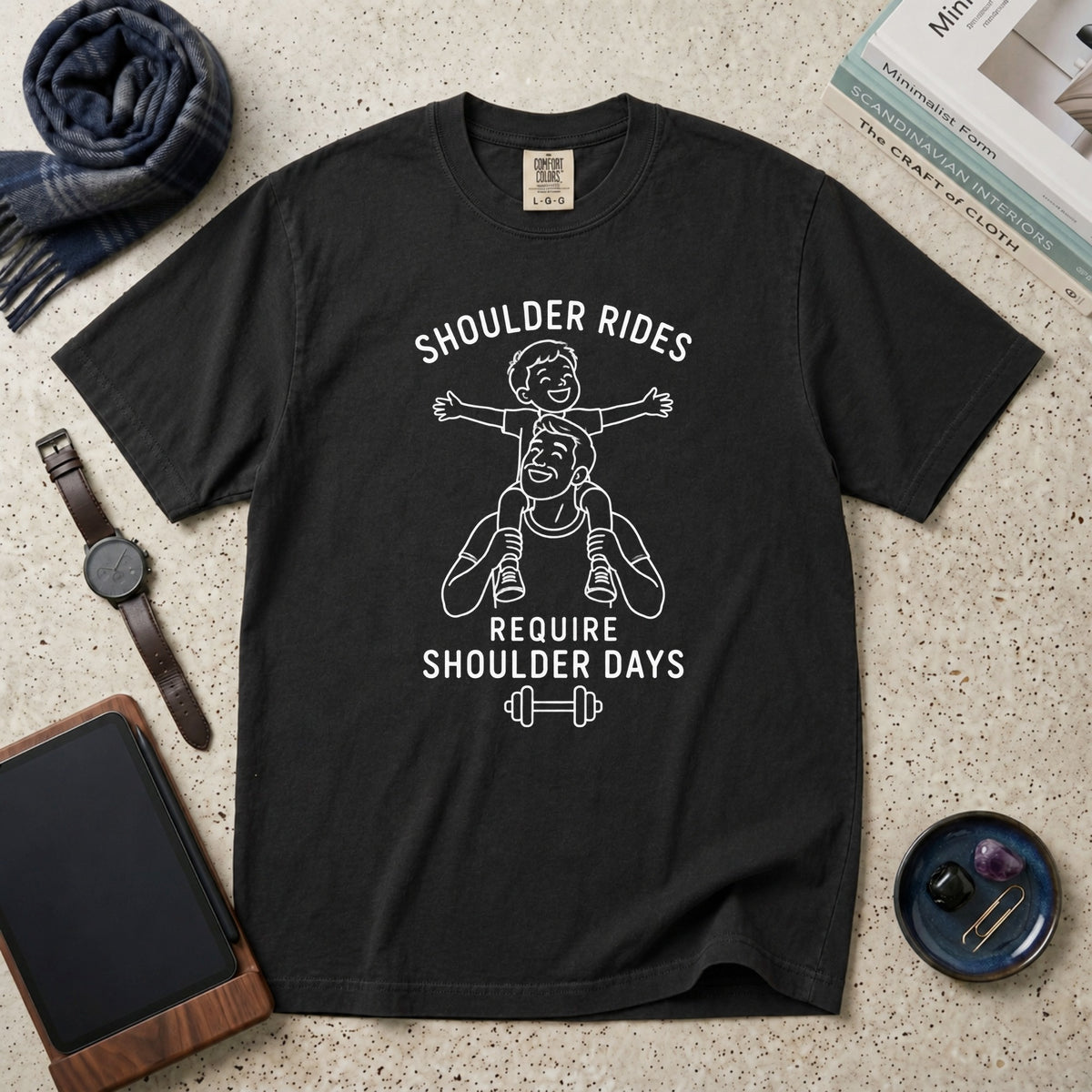 Shoulder Rides Require Shoulder Days T-Shirt – Black