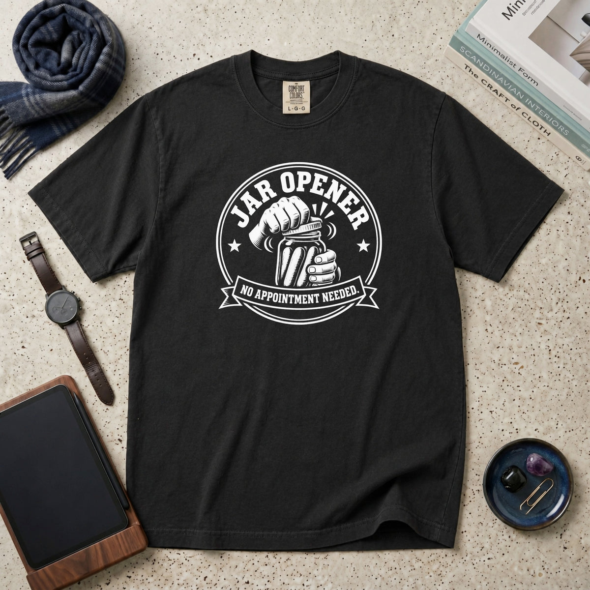 Jar Opener. No Appointment Needed T-Shirt – Black