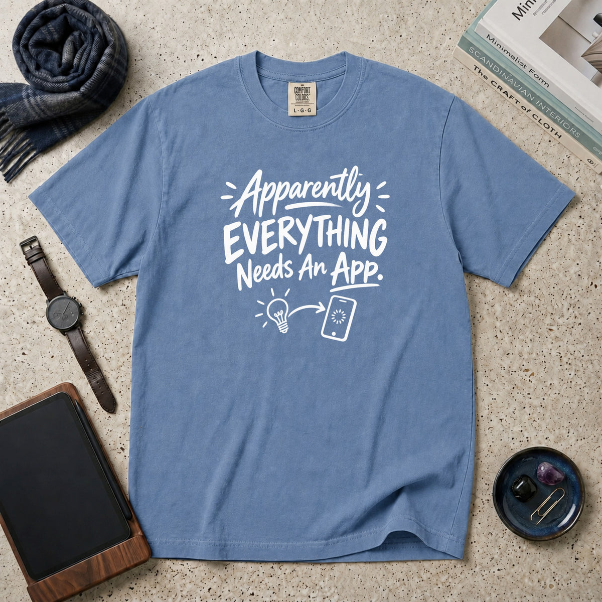 Apparently Everything Needs An App T-Shirt – Blue Jean