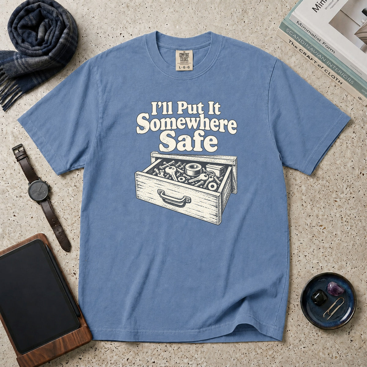 I’ll Put It Somewhere Safe T-Shirt – Blue Jean