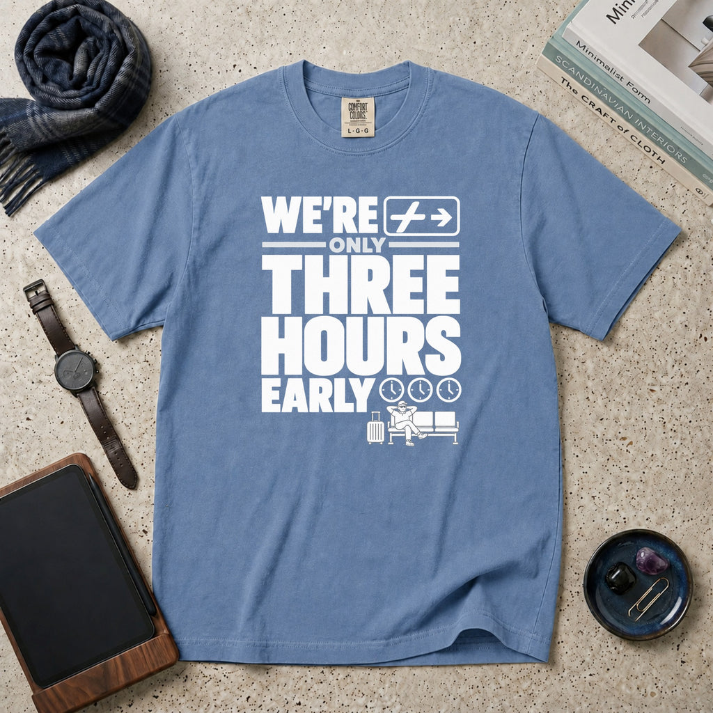 We're Only Three Hours Early T-Shirt – Blue Jean