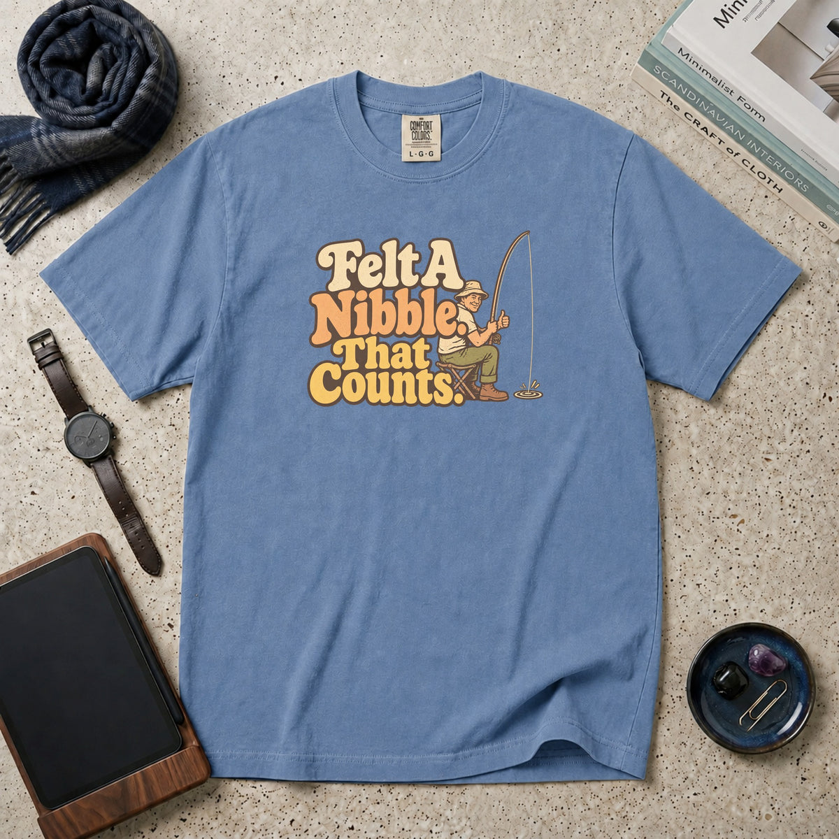 Felt A Nibble. That Counts. T-Shirt – Blue Jean