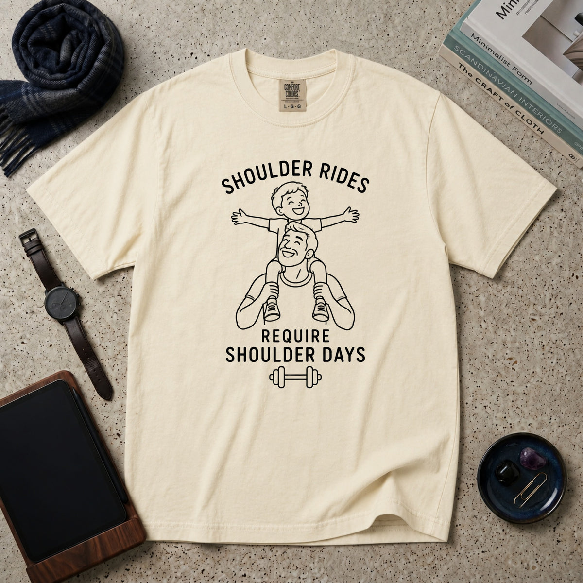 Shoulder Rides Require Shoulder Days T-Shirt – Ivory