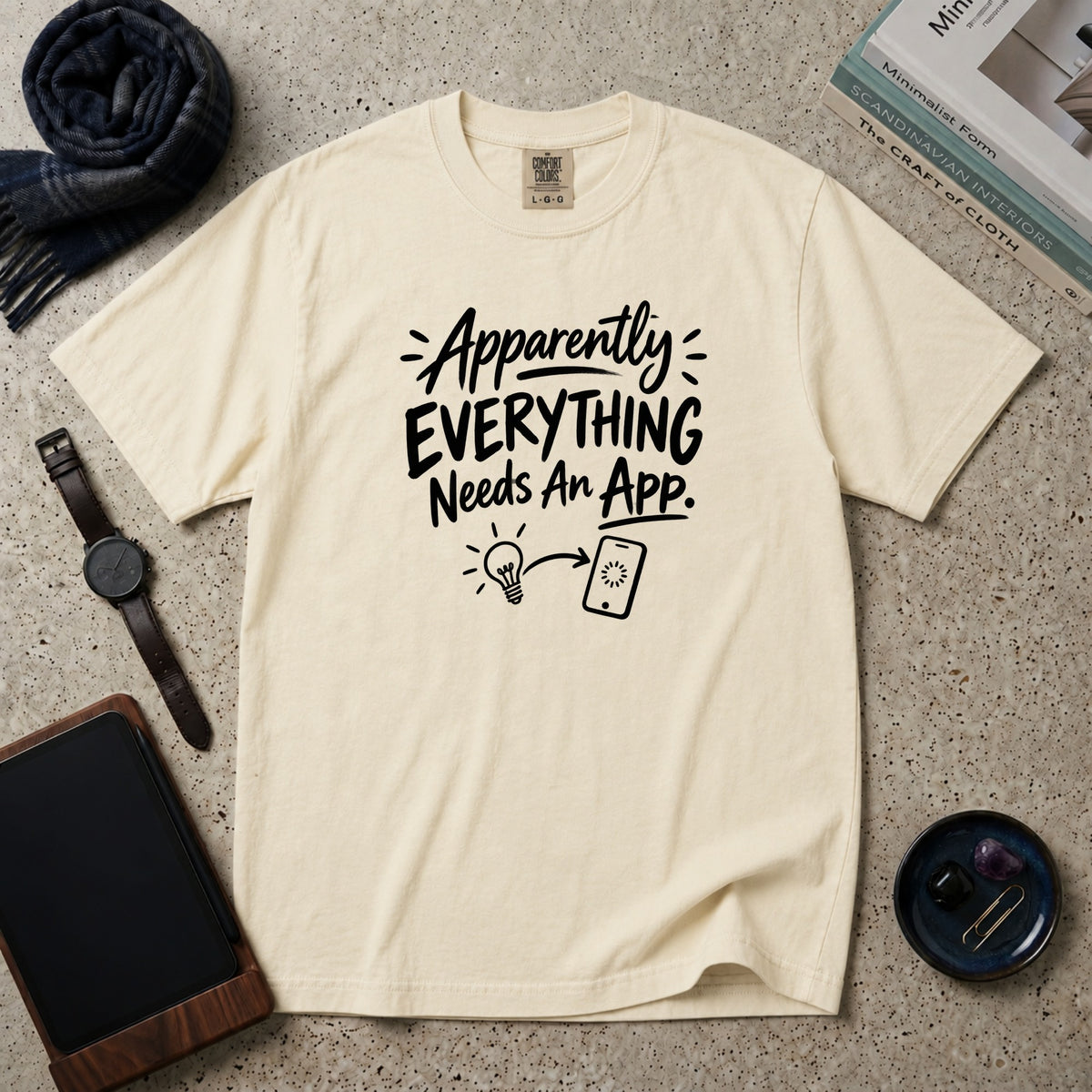 Apparently Everything Needs An App T-Shirt – Ivory