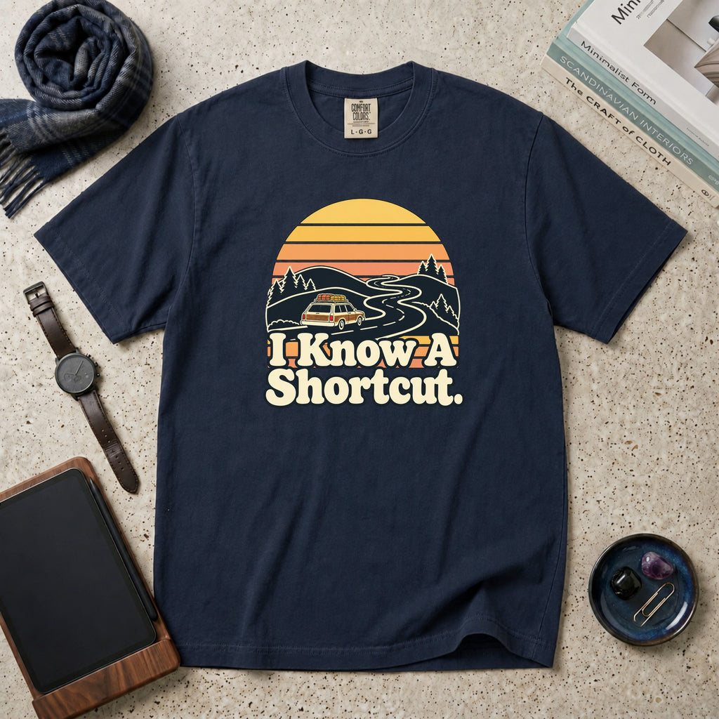 I Know A Shortcut T-Shirt – Navy