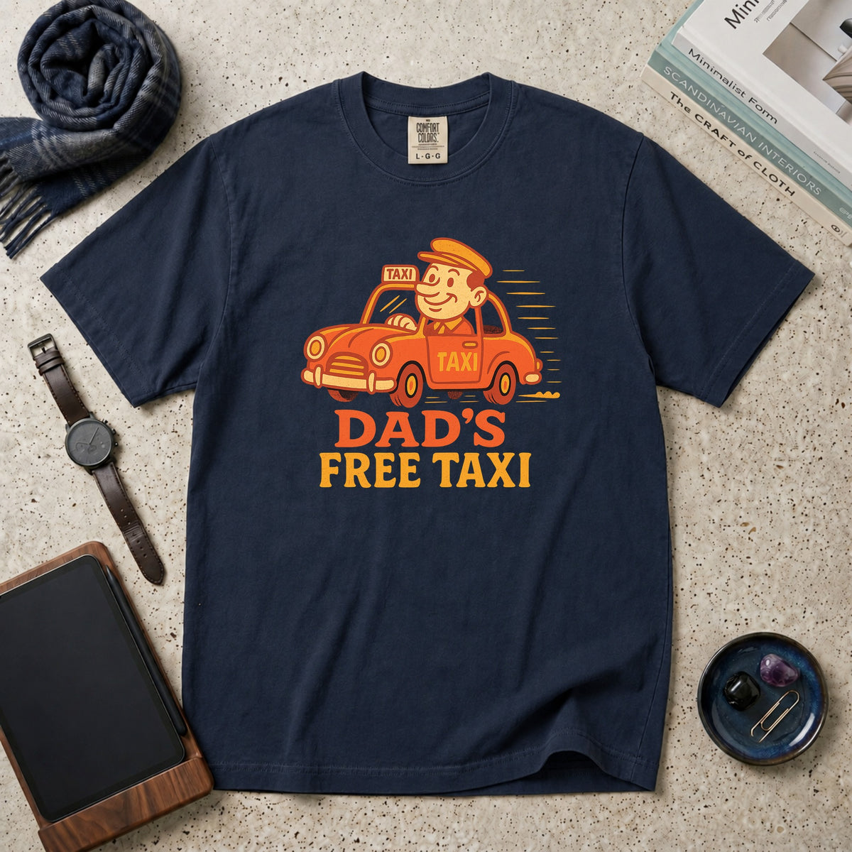Dad's Free Taxi T-Shirt – Navy