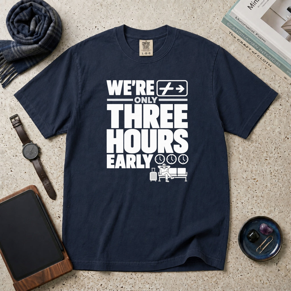 We're Only Three Hours Early T-Shirt – Navy