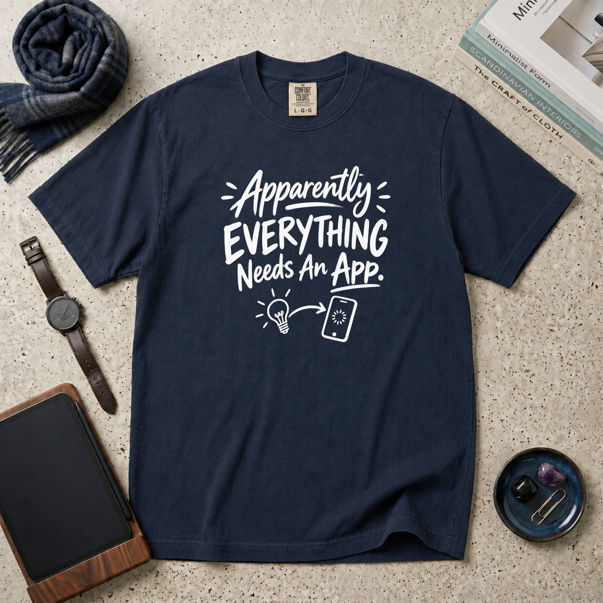 Apparently Everything Needs An App T-Shirt – Navy