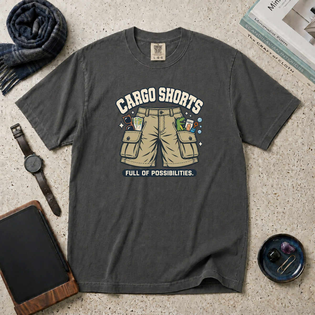Cargo Shorts. Full Of Possibilities. T-Shirt – Pepper